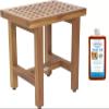 AquaTeak Patented 18" Grate Lotus Teak Shower Bench & AquaTeak Premium Teak Oil view 1