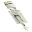 Insul-eze, a one-piece syringe magnifier that magnifies syringe calibrations 2x (fits vial top opening .51 - 55 inch) and 1ml, 1/2ml and 1/3ml syringes with fixed-tip needles. Item#IZ6000