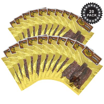 Climax Jerky BEST All Natural 3.25 OZ. Smoked Turkey Jerky Tender and Juicy - No Preservatives - High Protein - Low Carbs (Smoked Turkey, Smoked Turkey 20 Pack)