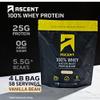 Ascent 100% Whey, Native Whey Protein Blend - Clean Post Workout Recovery, Digesting, Zero Artificial Flavors & Sweeteners, Gluten Free, 5.5g BCAA, 2.6g Leucine, Vanilla Bean 4 lb. view 2
