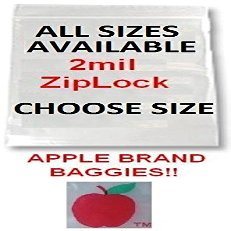 1000 PACK APPLE BRAND BAGGIES MINI 2mil CLEAR BAGS 1000 resealable plastic (12515)