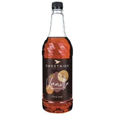 Sweetbird Vanilla Flavored Syrup 1 Liter (Vegan, GMO Free, All Natural)