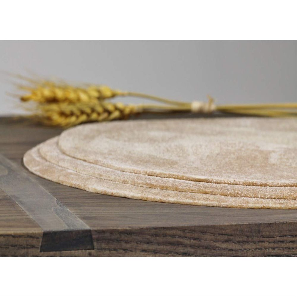 Ultra Thin Crust Whole Wheat Round Par Baked Pizza Shell Flatbread, 16 inch - 50 per case.