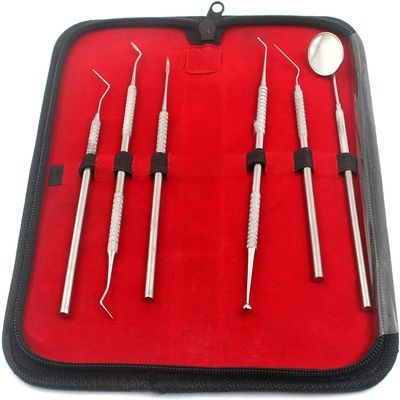 #1 Essential Dental Hygiene KIT 6 PCS BY AA PRO Personal TARTER Scraper - Scaling Instrument, Toothpick & Dental Mouth Mirror Effective Way to Maintain Your Dental Hygiene Between Dental Visits