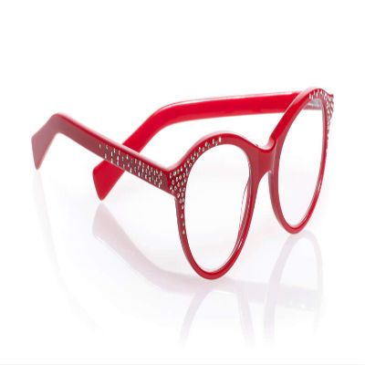 eyebobs Soft Kitty Women's Premium Readers, Red with Rhinestones, 2.00 Magnification