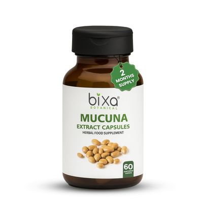 bixa BOTANICAL Mucuna Pruriens Extract Capsules (Kapikacchu/Velvet Bean/Kaunch Beej)  60 Veg Capsules (450mg)