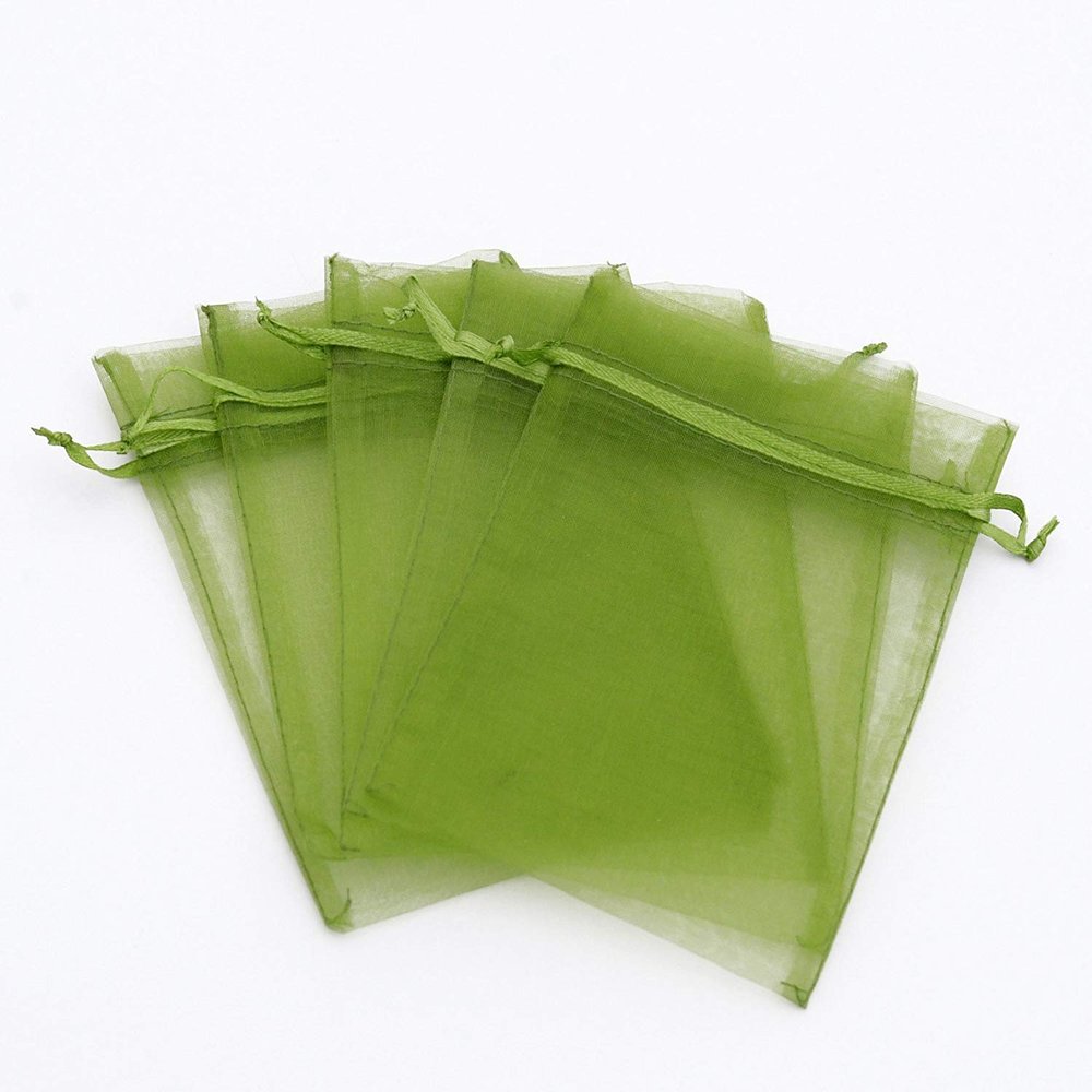 100 pcs 4x6" (10x15cm) Organza Bags Wedding Favor Bags Party Gift Bags Candy Bag Jewelry Pouch Drawstring Bag FB999 (Olivine - FB017)