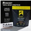 Ascent 100% Whey Protein Powder - Post Workout Whey Protein Isolate, Zero Artificial Flavors & Sweeteners, Soy & Gluten Free, 5.5g BCAA, 2.6g Leucine, Essential Amino Acids, Chocolate 4 lb view 2