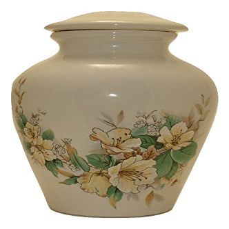 Floral Urn- Cremation Urn or Keepsake for Ashes - Hand Made Pottery