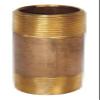 1-1/2" MNPT x 9" TBE Red Brass Pipe Nipple Sch 40 view 1