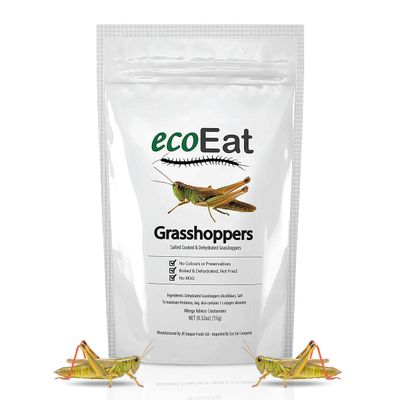 ecoEat Edible Bugs Dehydrated Grasshoppers 15g Pack - Edible Insects Candy Grasshoppers - Snack Food Gifts