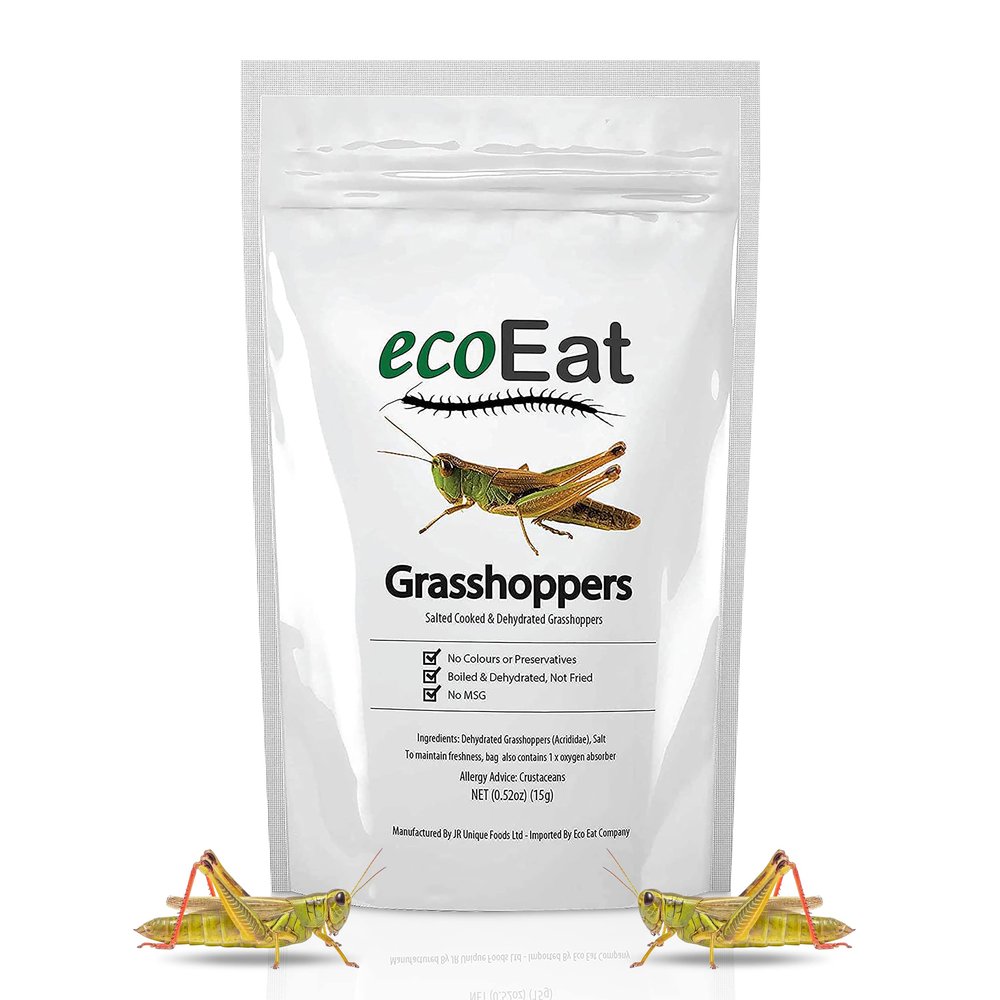 ecoEat Edible Bugs Dehydrated Grasshoppers 15g Pack - Edible Insects Candy Grasshoppers - Snack Food Gifts
