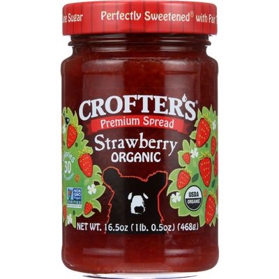 Crofters Fruit Spread - Organic - Premium - Strawberry - 16.5 oz - case of 6