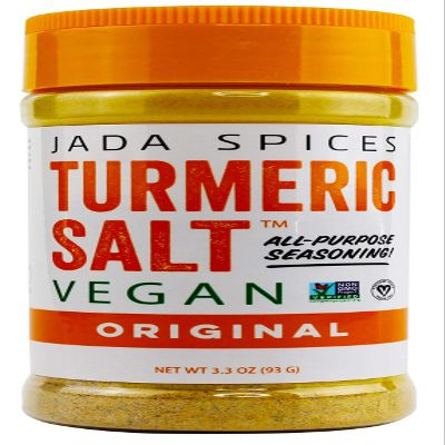 JADA Spices Turmeric Salt Spice and Seasoning - Vegan, Keto & Paleo Friendly - Perfect for Cooking, BBQ, Grilling, Rubs, Popcorn and more - Preservative & Additive Free