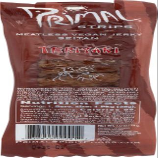 Primal Spirit Foods Primal Strips Meatless Vegan Jerky Teriyaki -- 1 oz - 2 pc