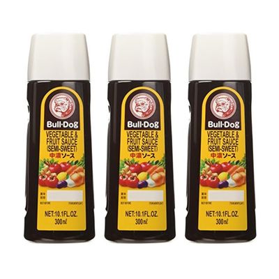 Bull-Dog Chuno Semi-Sweet Sauce 10.1 Fl. Oz. (3 Bottles)