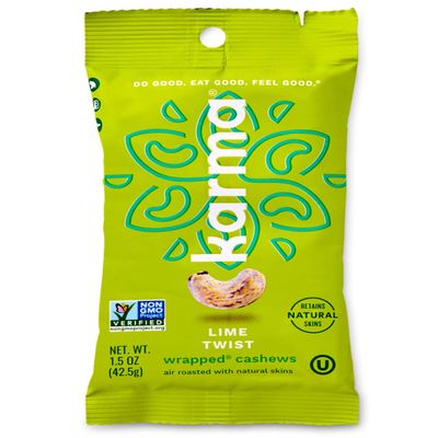 Karma Nuts Lime Twist Cashews | 12, 1.5 Ounce Snack Packs | Whole, Roasted, Wrapped, Keto Friendly, Vegan, Non Gmo, Gluten Free, No Added Sugar, Low Net Carb, Natural, Healthy, Everyday Snack