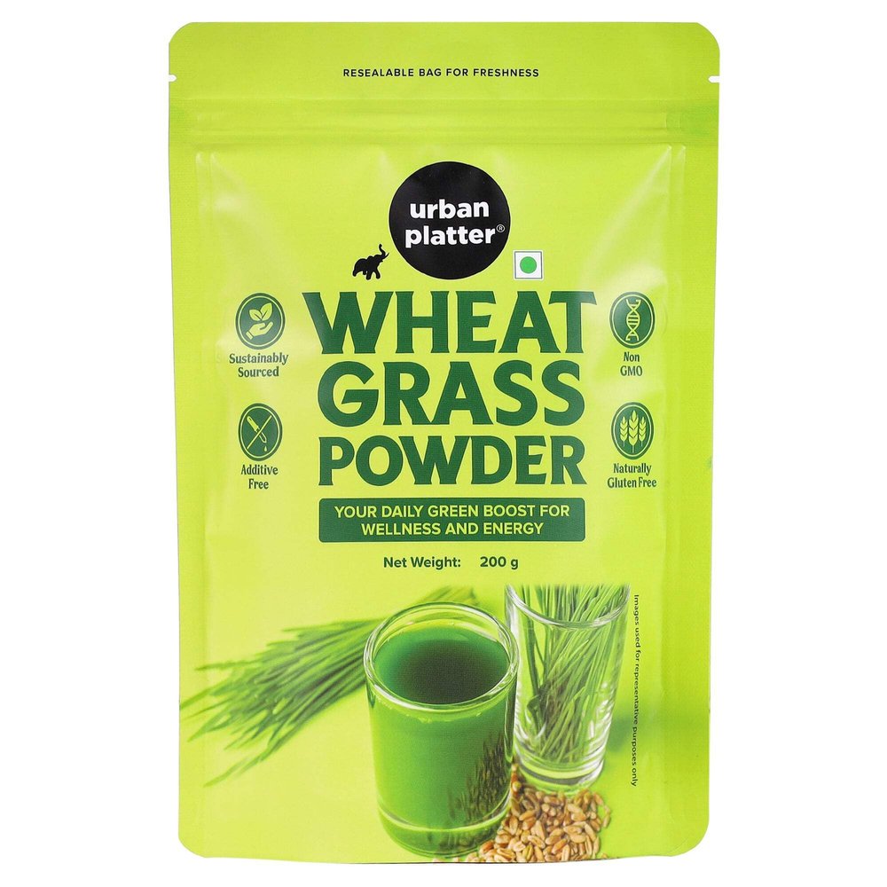 Urban Platter Wheatgrass Powder | 100% Natural Green Superfood & Detox Cleanse Support | Non-GMO, Gluten-Free, Additive-Free | Vegan Health Drink Mix for Juices & Smoothies | 7.05 Oz (200g)
