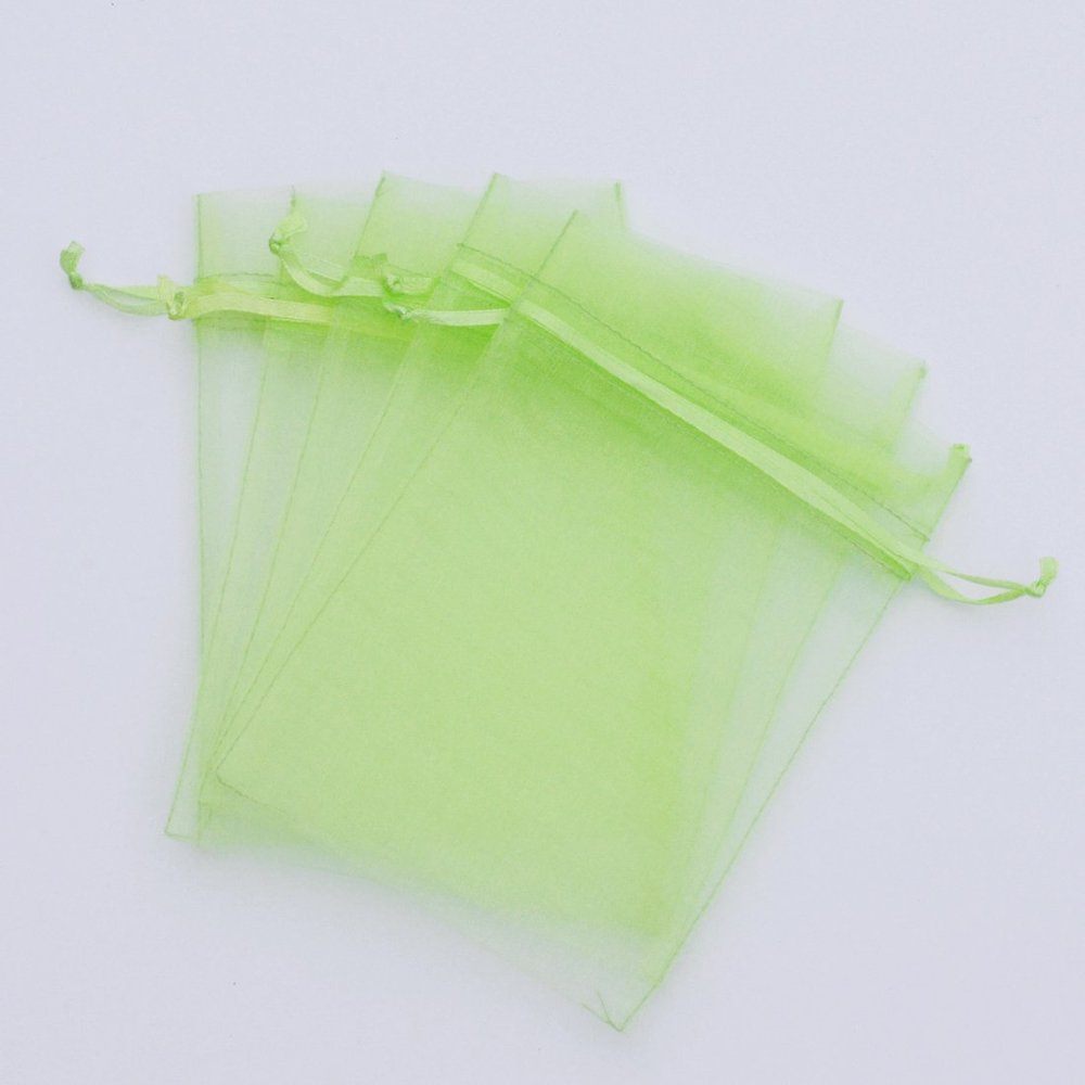 100 pcs 4x6" (10x15cm) Organza Bags Wedding Favor Bags Party Gift Bags Candy Bag Jewelry Pouch Drawstring Bag FB999 (Light Green - FB019)