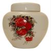 Red Roses - Flower Funeral Urn - Cremation Urn for Human Ashes - Hand Made Pottery view 1