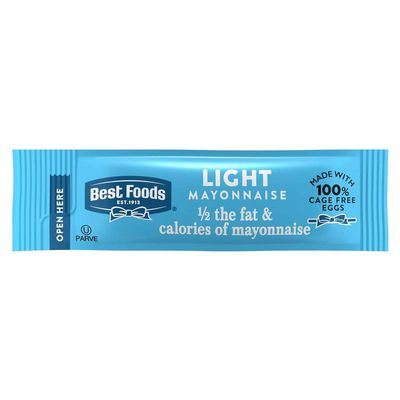 Best Foods Light Mayonnaise Stick Packets Easy Open, Condiment for Sandwiches, Salads, Mayo Made with 100% Cage Free Eggs, Gluten Free, 0.38 oz, Pack of 210