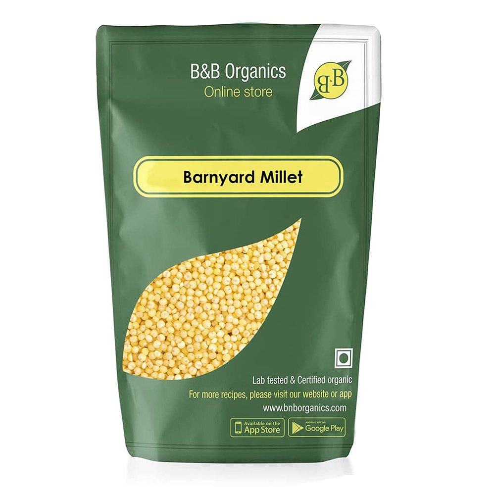 B&B Organics Barnyard Millet (2 kg / 4.4 pound) / Kuthiraivali Arisi/Certified Organic/Fibre Rich/Chemical Free/Indian Millet
