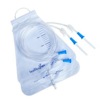 HealthAndYoga MovNFlo Super Economical Enema Bag Kit (2 Quart) - 2 pcs - BPA and Latex Free - Foldable and Compact - Travel Compatible for Fleet Enema Anal Douche (2 Pieces)