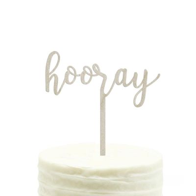 Andaz Press Party Wood Cake Toppers, Hooray, 1-Pack, High School College University Graduation Decor Decorations