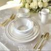 " OCCASIONS " 60 Plates Pack, Heavyweight Disposable Wedding Party Plastic Plates (9'' Luncheon Plate, White & Gold Rim) view 2