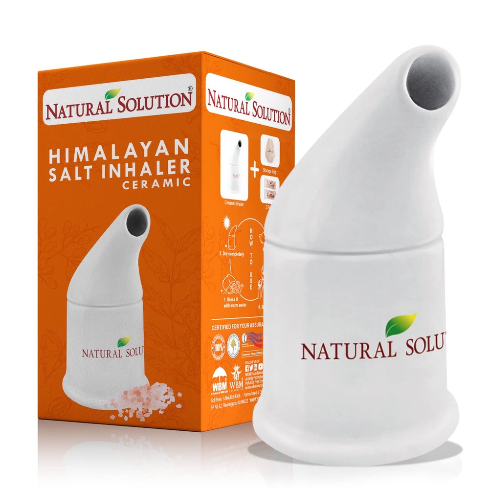 Natural Solution Himalayan Salt Inhaler Ceramic with Himalayan Pink Salt  A Simple and Natural Way to Enjoy a Refreshing and Soothing Salt Air Experience