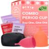2 Pixie Menstrual Cups - No Metals or Toxins - Ranked 1 for The Most Soft Reusable Period Cups - Wear 12 Hours - 100% Medical-Grade Silicone - Tampon Alternative - Buy One We Give One (Combo) view 1
