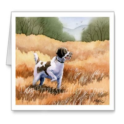 DJ Rogers Fine Art Brittany Spaniel - Set of 10 Watercolor Note Cards With Envelopes