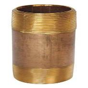 1-1/4" MNPT x 12" TBE Red Brass Pipe Nipple Sch 40