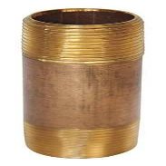 1-1/4" MNPT x 12" TBE Red Brass Pipe Nipple Sch 40