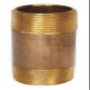 1-1/4" MNPT x 12" TBE Red Brass Pipe Nipple Sch 40 view 1