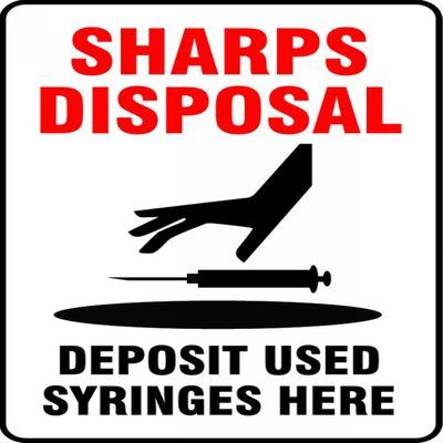 ACCUFORM Safety Sign: Sharps Disposal - (MBHZ519XP)