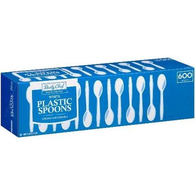 Daily Chef White Plastic Spoons, 600 Count by Daily Chef