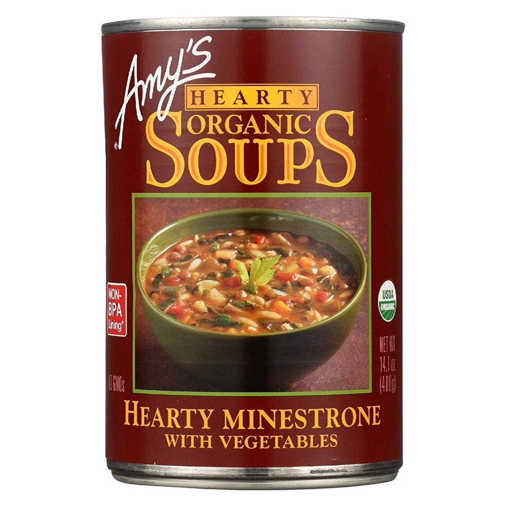 Amys Organic Hearty Minestrone with Vegetables Soup, 12.7 Ounce - 12 per case.
