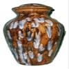 Brown Crystal Urn- Cremation Urn or Keepsake for Ashes - Hand Made Pottery (136 Cubic inches) view 1