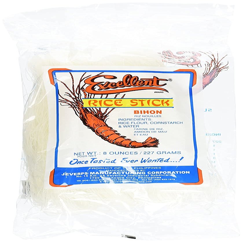 3-pack of Excellent Rice Stick Bihon Rice Noodles (8oz/227grams) Plus 1Mama Sita's - Pansit Bihon / Rice Noodle Stir -Fry Mix - Homestyle Filipino REcipe - 1.4 OZ / 40 G