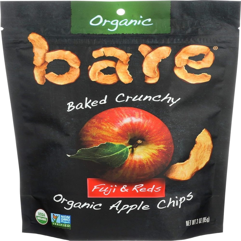 Bare Organic Baked Crunchy Apple Chips Gluten Free Fuji & Reds -- 3 oz - 2 pc