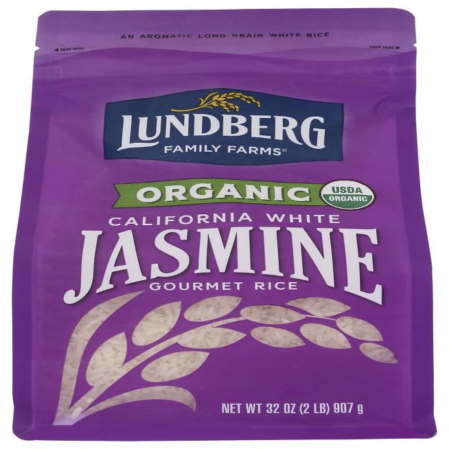 Lundberg Organic California White Jasmine Rice - 32 oz - 2 pc (Pack Of 6)