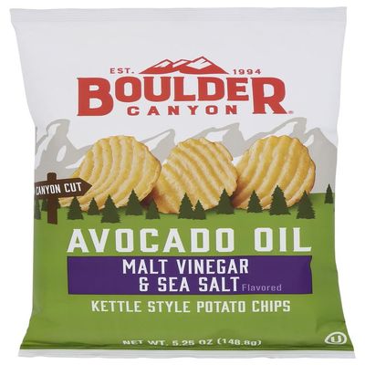 Boulder Canyon Authentic Foods Avocado Oil Canyon Cut? Kettle Cooked Potato Chips Malt Vinegar & Sea Salt - 5.25 oz - 2 pc