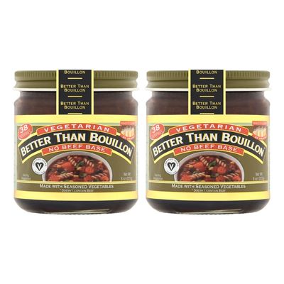 Better Than Bouillon Vegetarian No Beef Base, Made with Seasoned Vegetables, Certified Vegan, Makes 9.5 Quarts of Broth, 38 Servings 8 Ounce (Pack of 2)