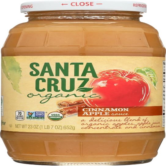Santa Cruz Organic Apple Cinnamon Sauce -- 23 oz - 2 pc