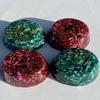 1 Green/1 Red Small Tower Buster Crystal Orgone Generator Energy Accumulator 528Hz/7.83Hz/Advance Harmonics Christmas X-Mas Gift (Red/Green Transparent) view 4