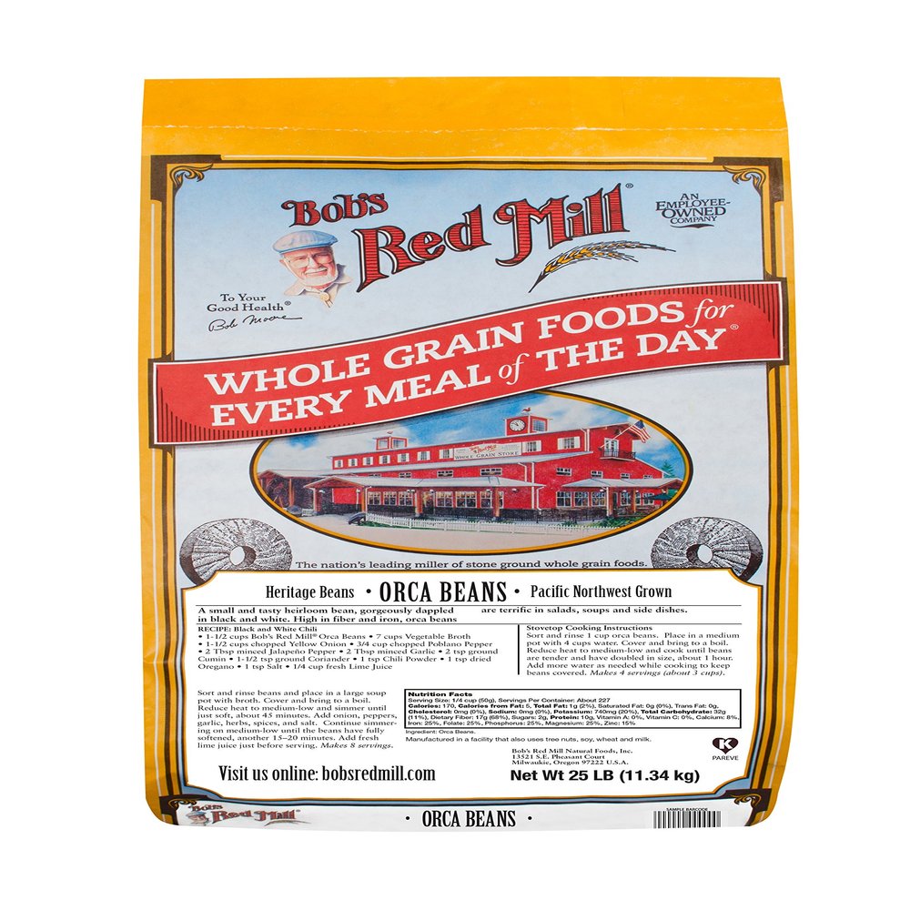 Bob's Red Mill Orca Beans, 25 Pound