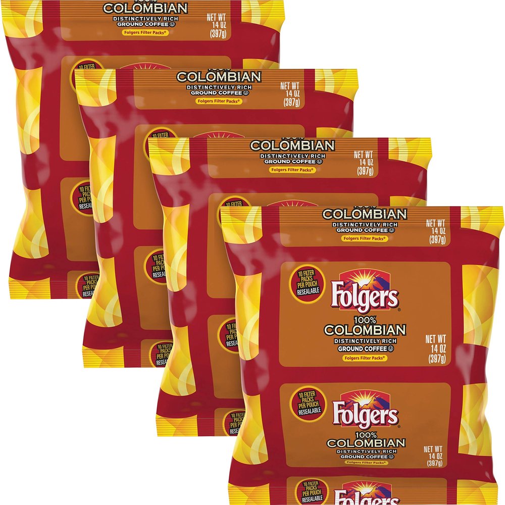 Folgers 100% Columbian Medium Roast Ground Coffee, 40-1.4 Ounce Filter Packs