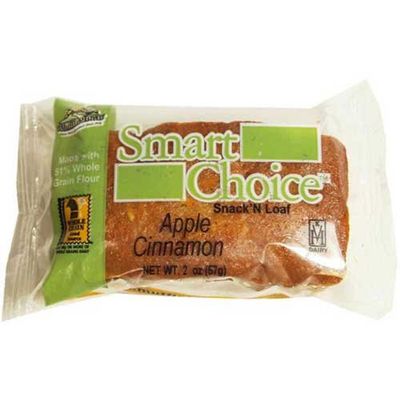 Smart Choice Wholegrain Apple Cinnamon Snack N Loaves, 2 Ounce -- 72 per case.