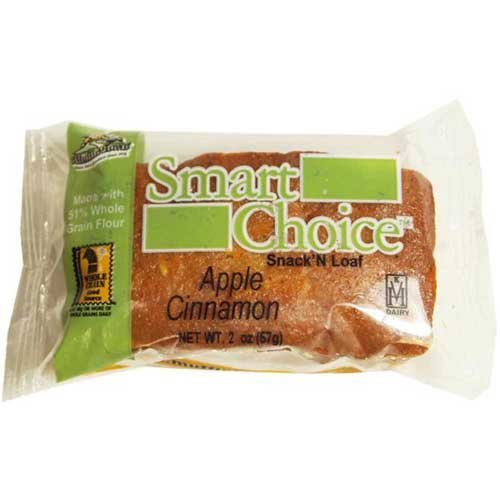 Smart Choice Wholegrain Apple Cinnamon Snack N Loaves, 2 Ounce -- 72 per case.